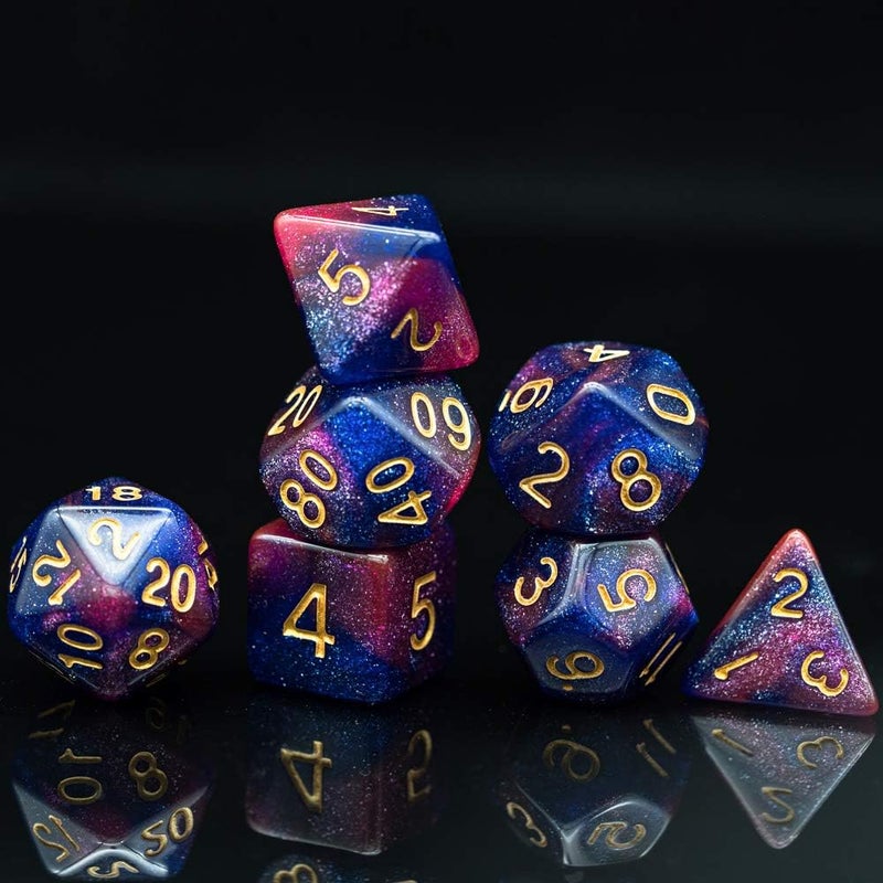 Poludie 6 Sets DND Dice Polyhedral Dice Set (42pcs) with 1 Large Leather Bag, D&D Die Set for Dungeons and Dragons, RPG Table Games. (6Sets/42Pcs) - Image 3